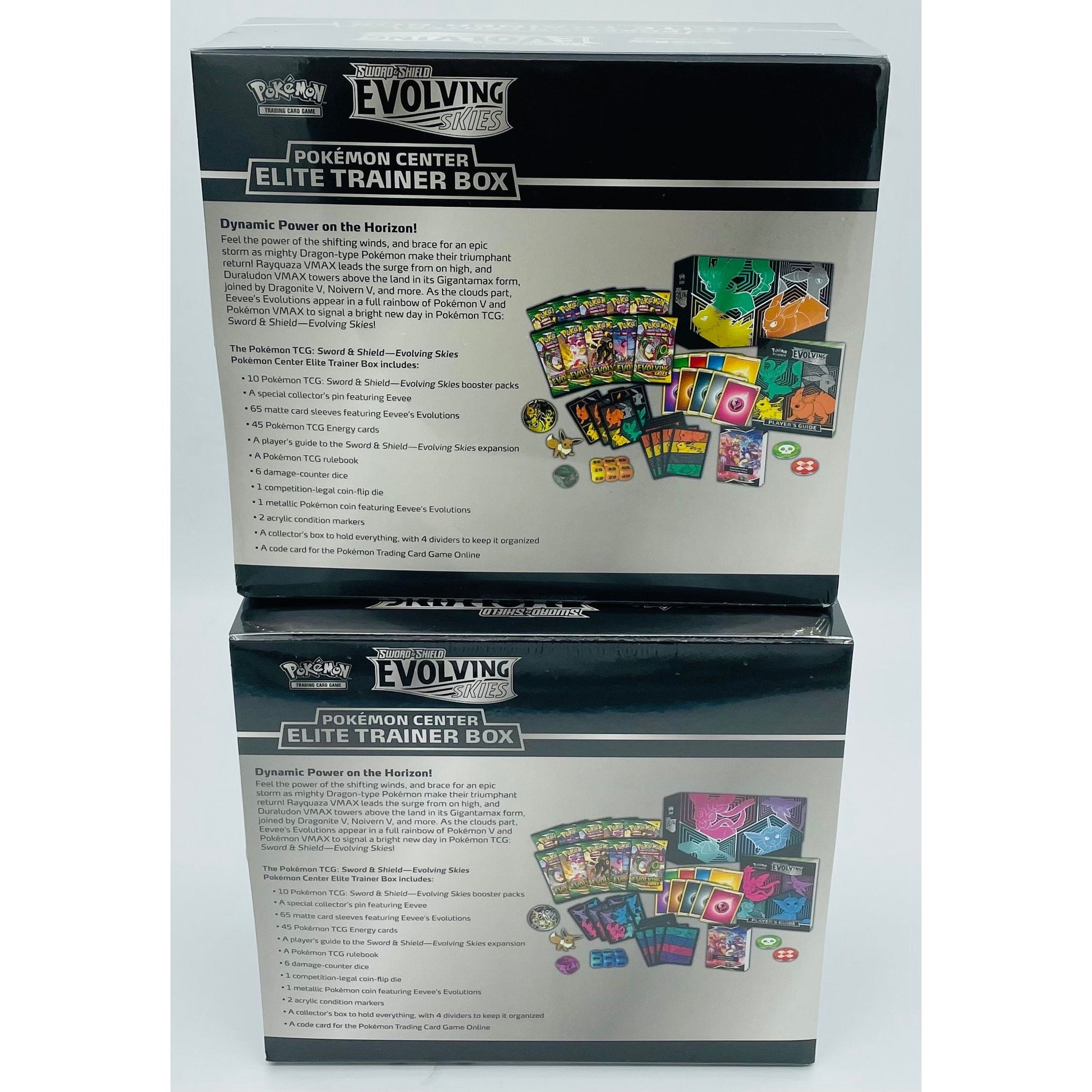 Pokemon Center Exclusive Evolving Skies Elite Trainer Box top ETB Set Of 2