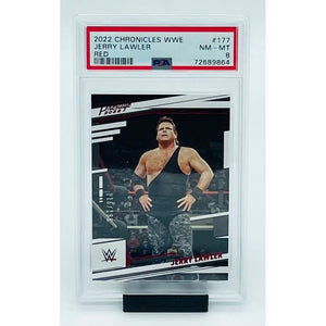 2022 Panini Chronicles WWE Jerry Lawler Red PSA 8