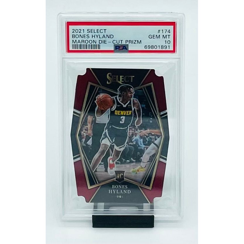 2021 Panini Select Basketball Bones Hyland Maroon Die- Cut Prizm- RC PSA 10