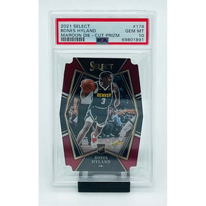 2021 Panini Select Basketball Bones Hyland Maroon Die- Cut Prizm- RC PSA 10