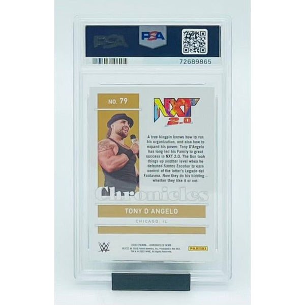 2022 Panini Chronicles WWE Tony D'Angelo Purple RC PSA 8