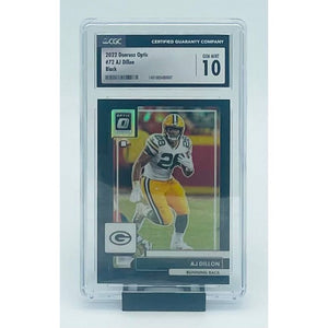 2022 Panini Donruss Optic Football AJ Dillon Black CGC 10