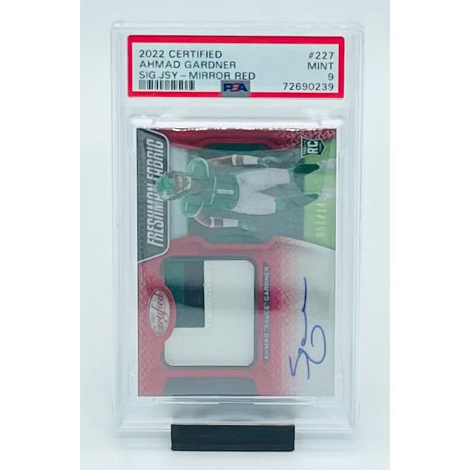 2022 Panini Certified Football Ahmad Sauce Gardner Signature Jersy- Mirror Red- RC PSA 9