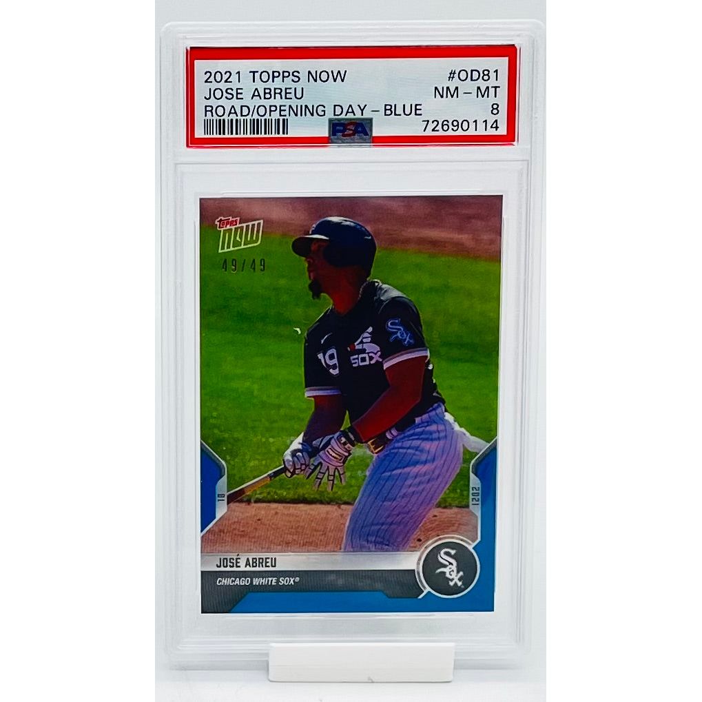 2021 Topps  Now Baseball Jose Abreu Road to Opening Day Blue PSA 8