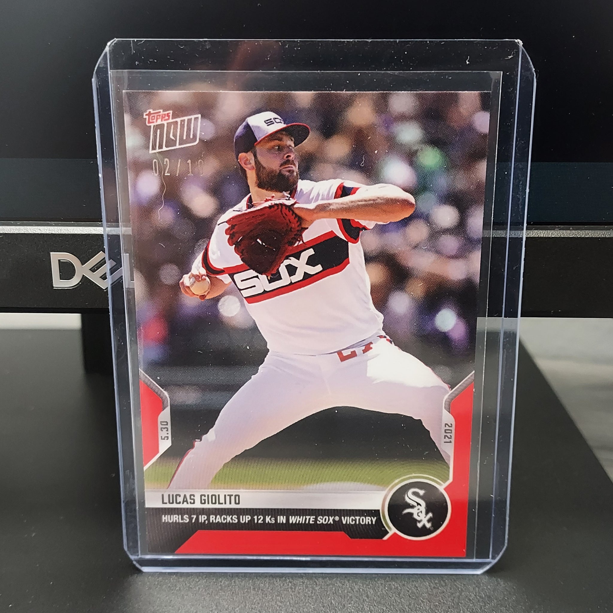 Lucas Giolito 7 IP, 12 K's, W - 2021 MLB TOPPS NOW Card 288- Red Parallel #2/10