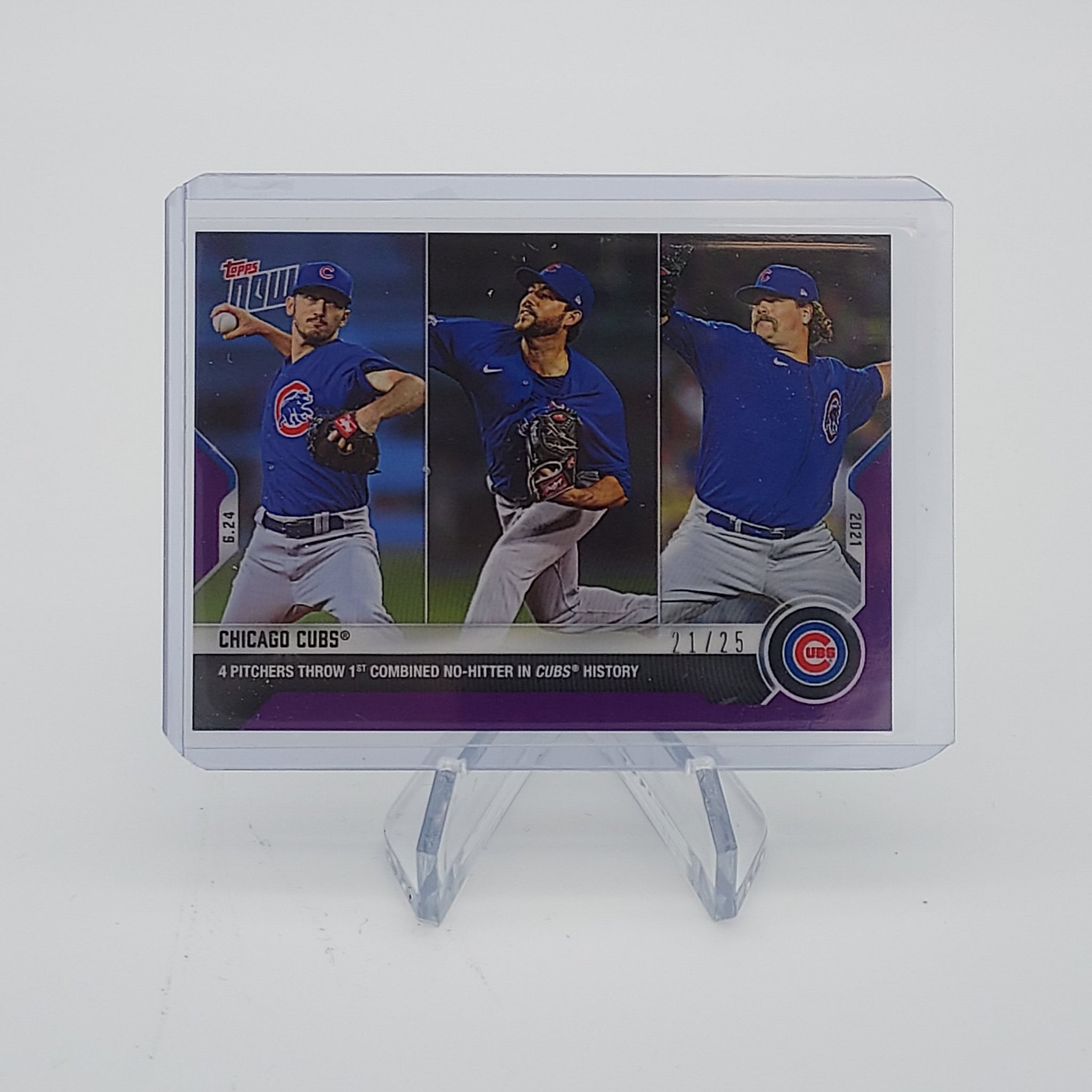 Chicago Cubs No-Hitter - 2021 MLB TOPPS NOW Card 409 - Purple Parallel #21/25