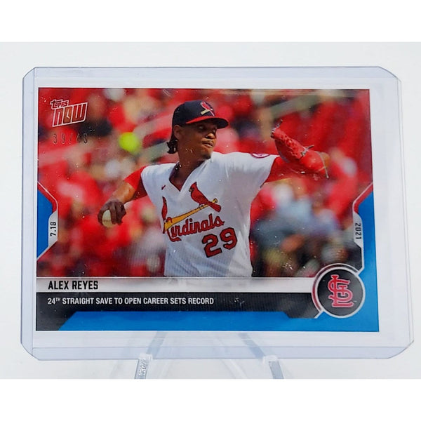 Alex Reyes 24 Straight Saves - 2021 MLB TOPPS NOW Card 523 Blue Parallel #39/49