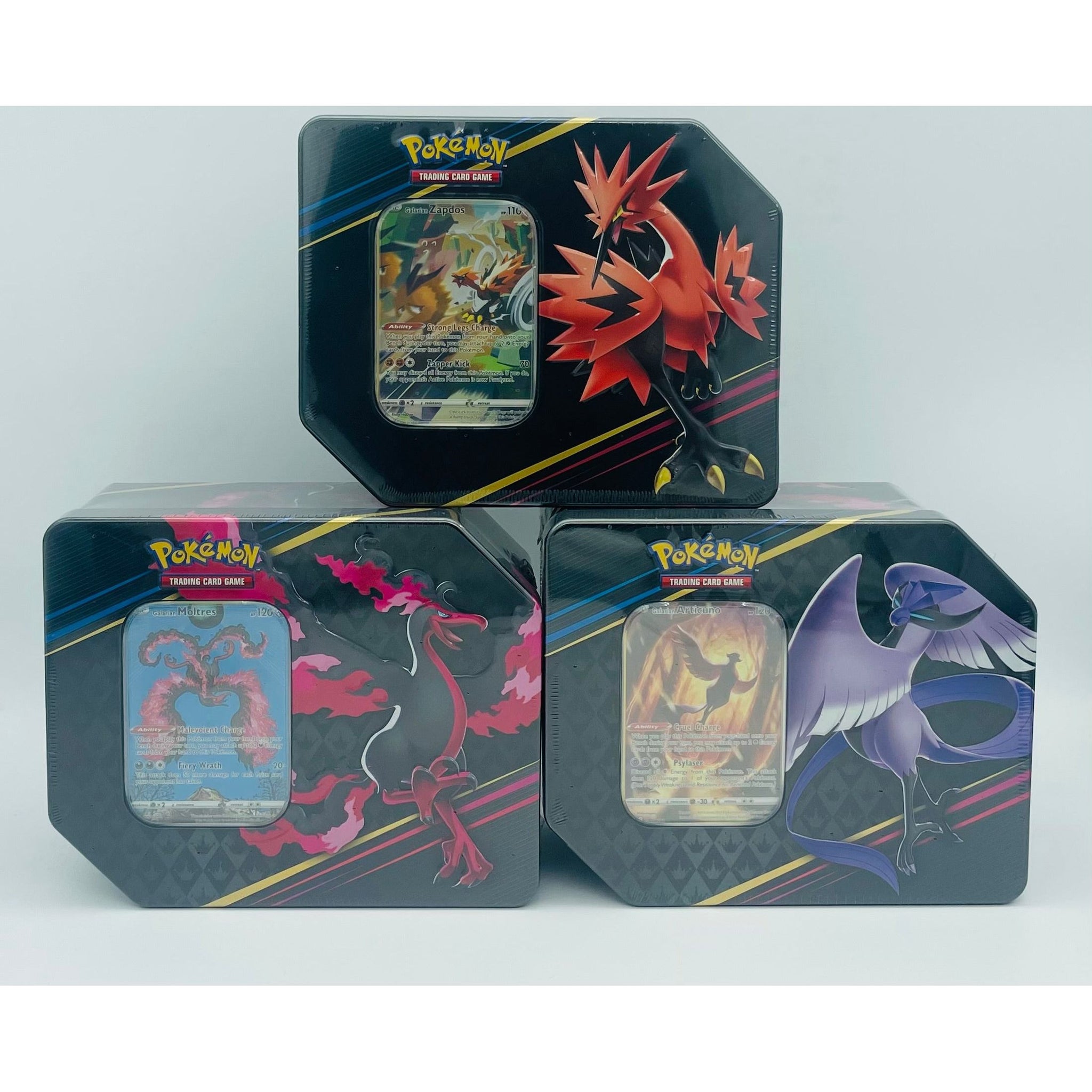 Pokemon TCG: Crown Zenith Collection Tin Set of 3- Articuno, Zapdos & Moltres