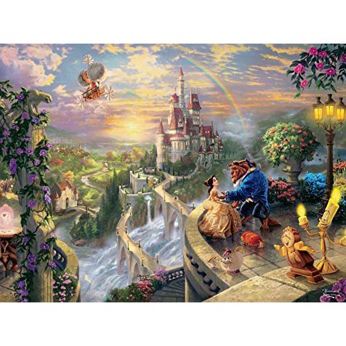 Thomas Kinkade The Disney Dreams Collection: Beauty and The Beast Falling in Love Puzzle, 750 Pieces, 24" X 18"