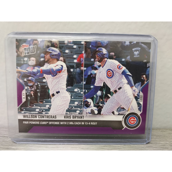 Contreras/Bryant - 2021 MLB TOPPS NOW Card 89-Purple Parallel #17/25