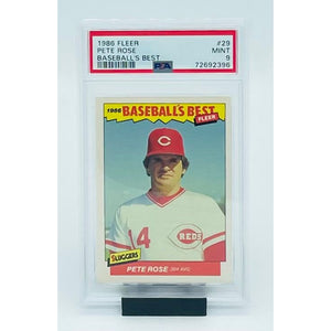 1986 Fleer Sluggers Baseball Pete Rose Baseball's Best PSA 9