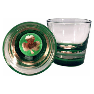 The Original Patented ShamRock Glass - Cocktail/Irish Whiskey Glass - Hand Blown Copper Bottom Glassware by Frost Glass, USA
