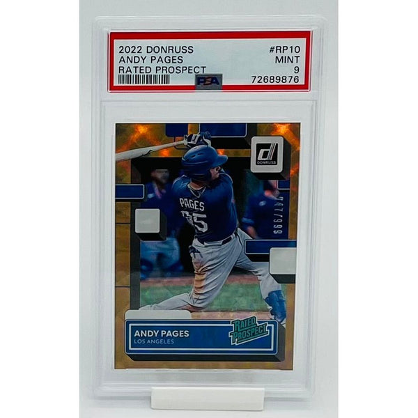 2022 Panini Donruss Baseball Andy Pages Rated Prospect PSA 9
