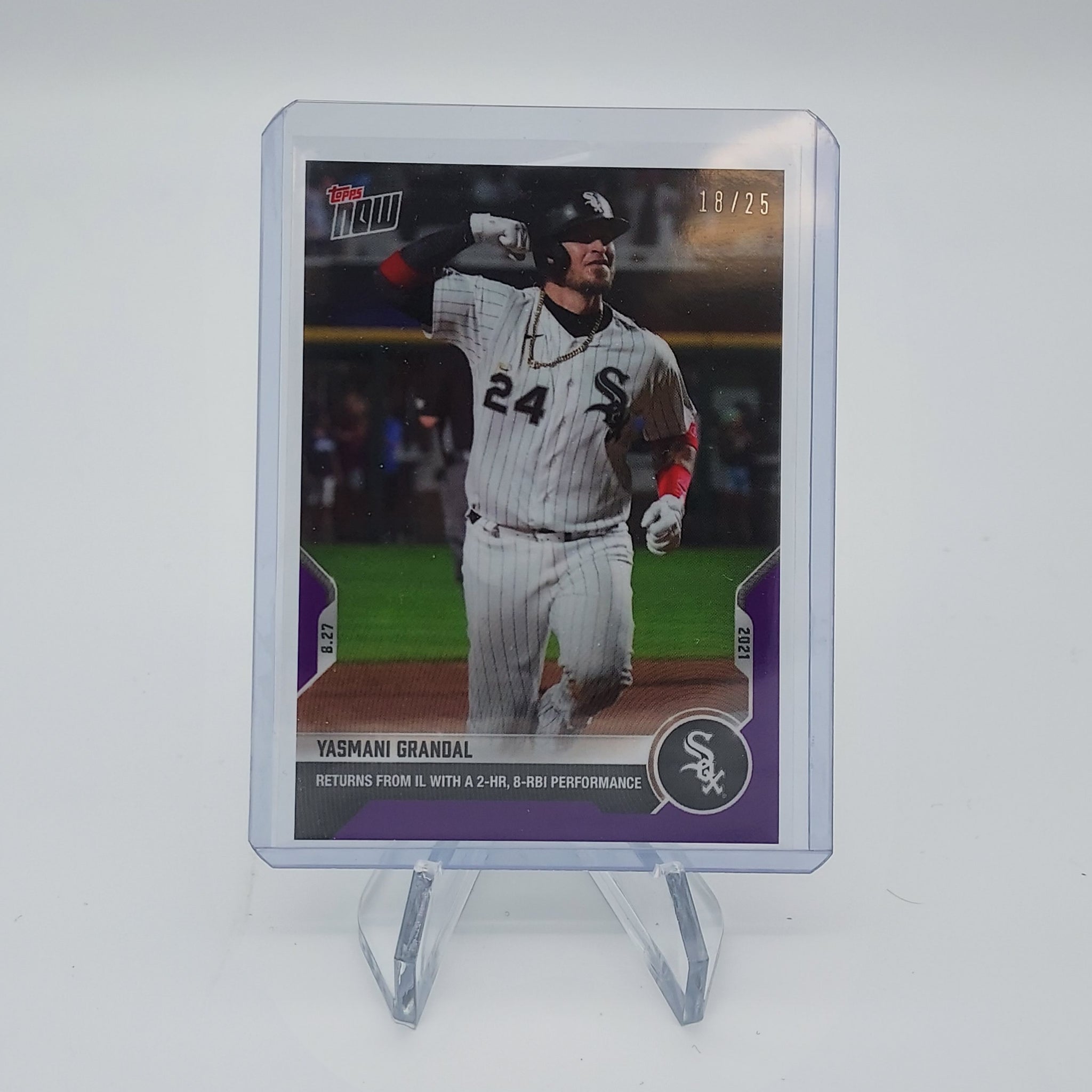 Yasmani Grandal 2-HR, 8-RBI -2021 MLB TOPPS NOW Card 717 - Purple Parallel 15/25