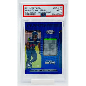 2022 Panini Certified Football Kenneth Walker III New Generation Jersey-Mir.Blue PSA 9