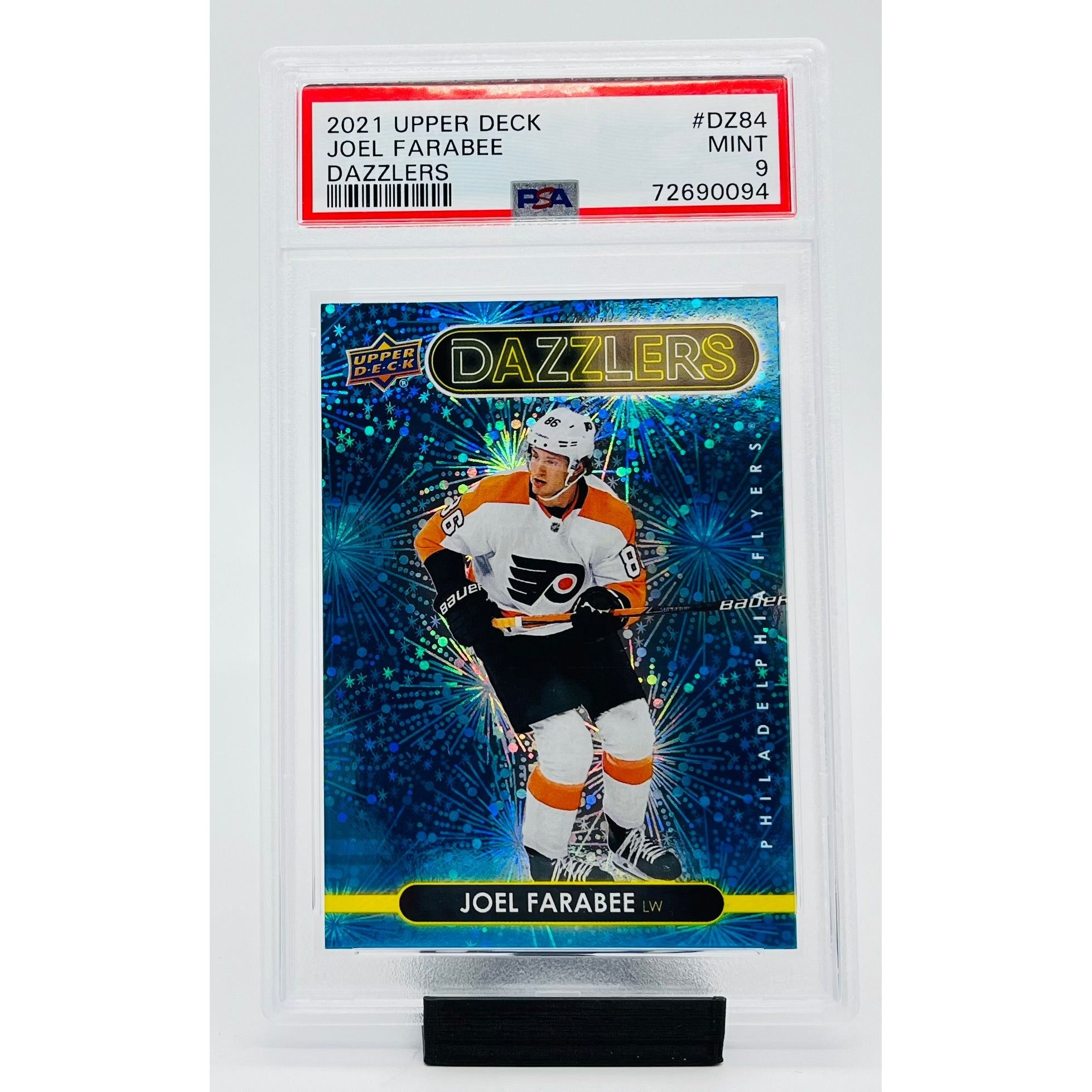 2021 Upper Deck Series 2 Hockey Joel Farabee Dazzlers PSA 9