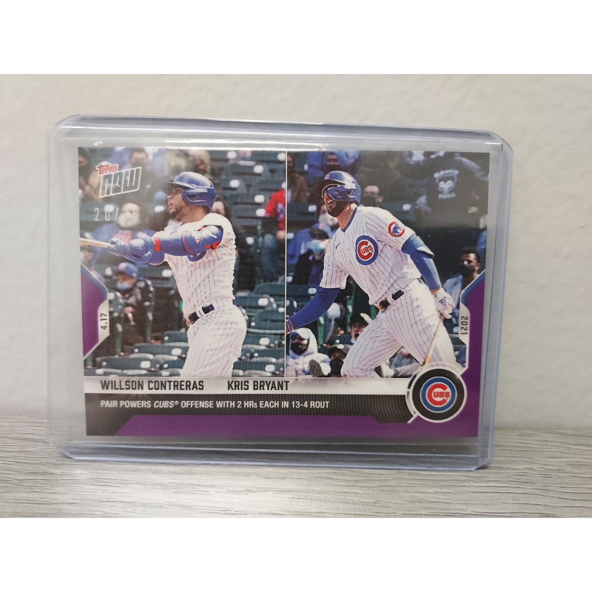 Contreras/Bryant - 2021 MLB TOPPS NOW Card 89-Purple Parallel #20/25