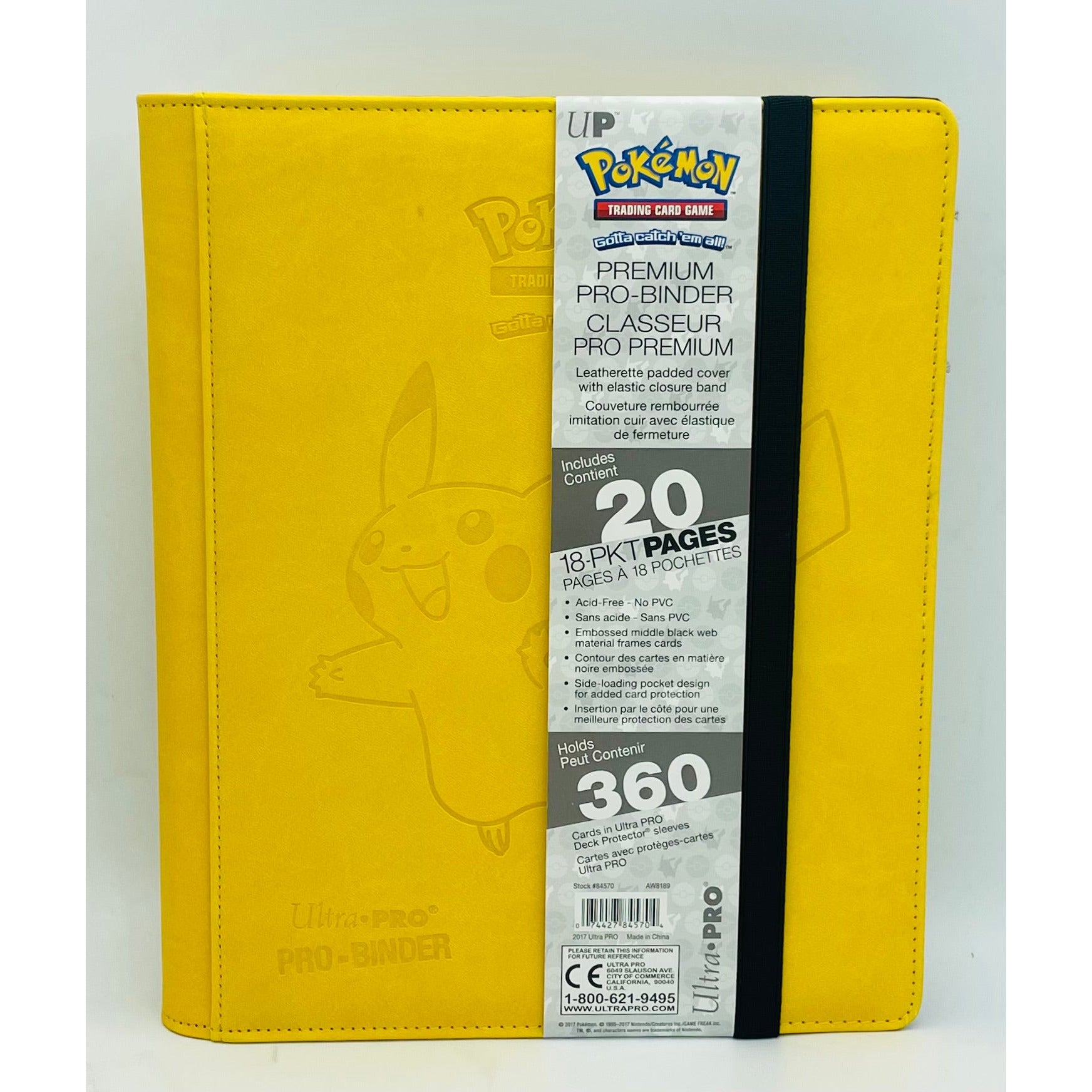 Ultra Pro Pikachu 9-pocket Premium PRO-Binder for Pokemon, Yellow