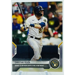 Christian Yelich Smashes a Grand Slam in 2HR 6RBI Game 2021 TOPPS NOW Card #687