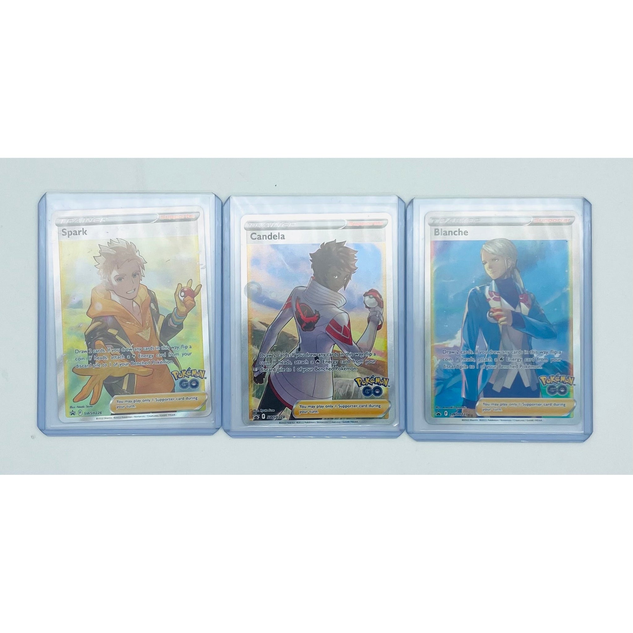 Pokemon TCG: Pokemon GO Team Collection Art Set Spark, Blanche, Candela- English