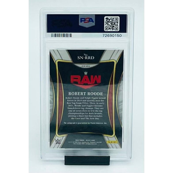 2022 Panini Select WWE Robert Roode Signature Selections- Flash Prizm PSA 9