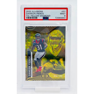 2022 Panini Illusions Football Dameon Pierce T/C Yellow Diamond PSA 9