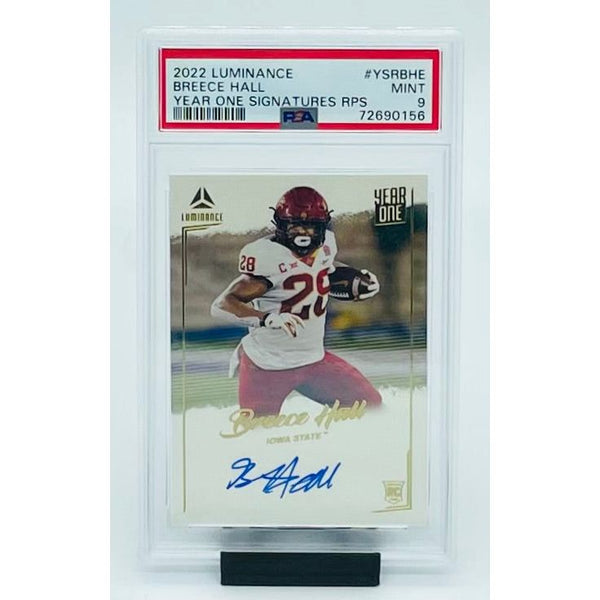 2022 Panini Luminance Football Breece Hall Year One Signature RPS- RC PSA 9