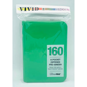 Ultra PRO Vivid 4-Pocket Zippered PRO-Binder: Green