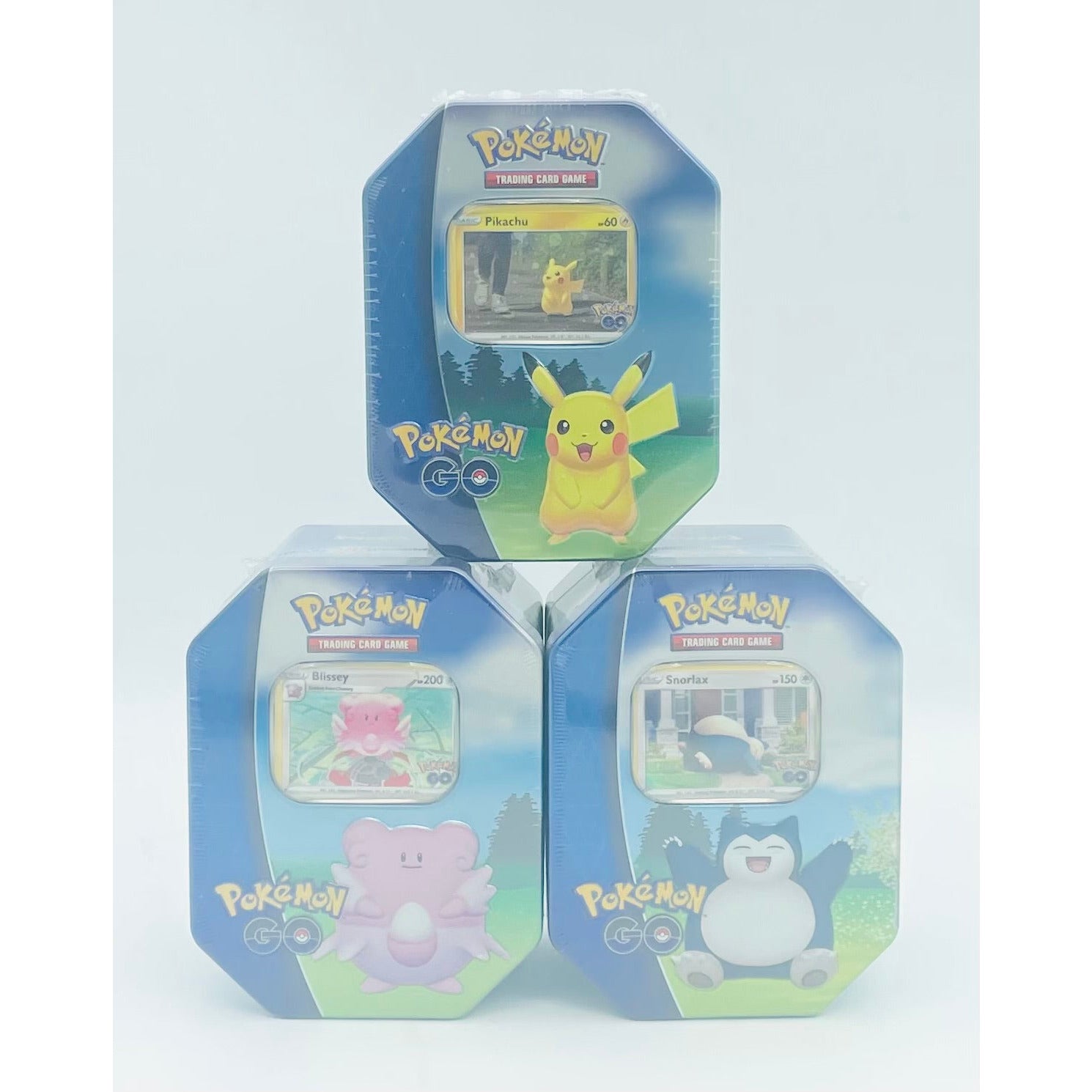 Pokemon TCG: Pokemon GO Gift Tins Set of 3- Pikachu, Snorlax, and Blissey
