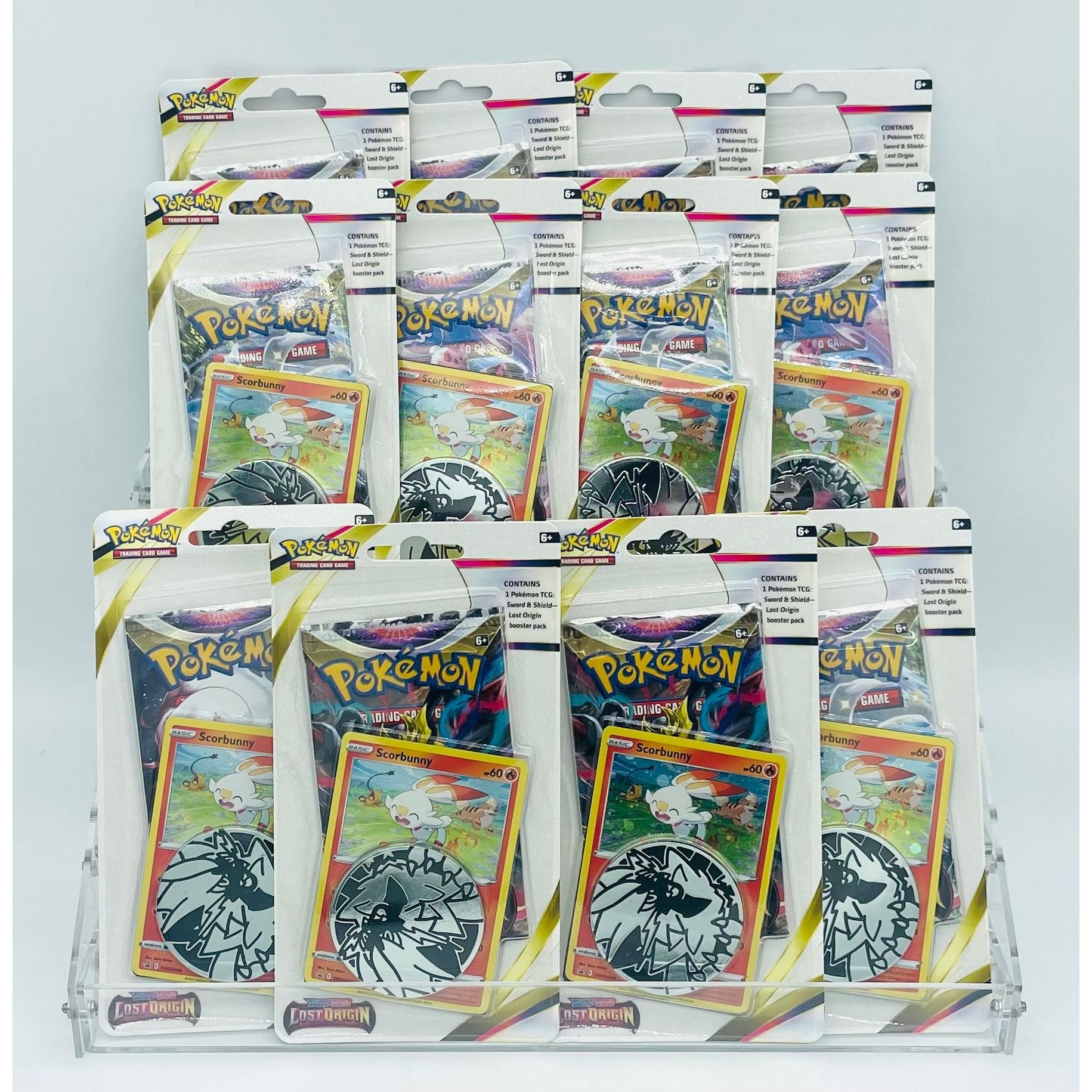 Pokemon TCG: Lost Origin Scorbunny Checklane Blister, Lot of 12 Blister Packs