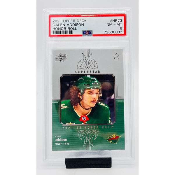 2021 Upper Deck Series 2 Hockey Calen Addison Honor Roll PSA 8