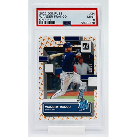 2022 Panini Donruss Baseball Wander Franco On Fire PSA 9