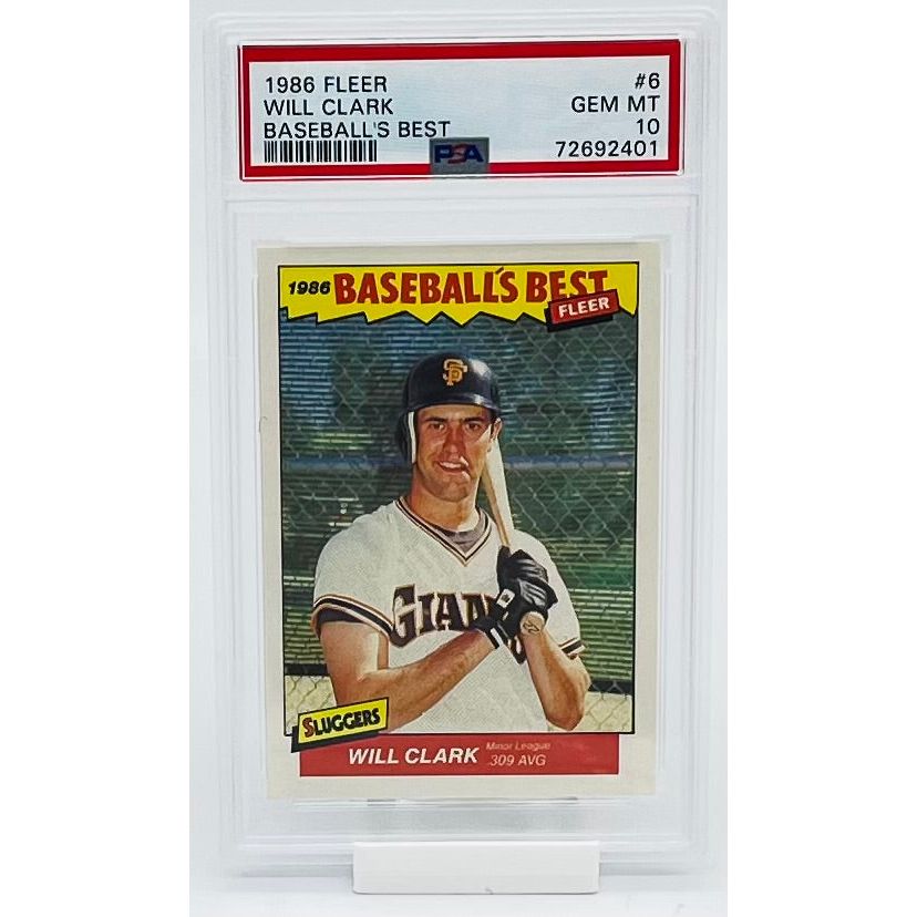 1986 Fleer Sluggers Baseball Will Clark Baseball's Best PSA 10