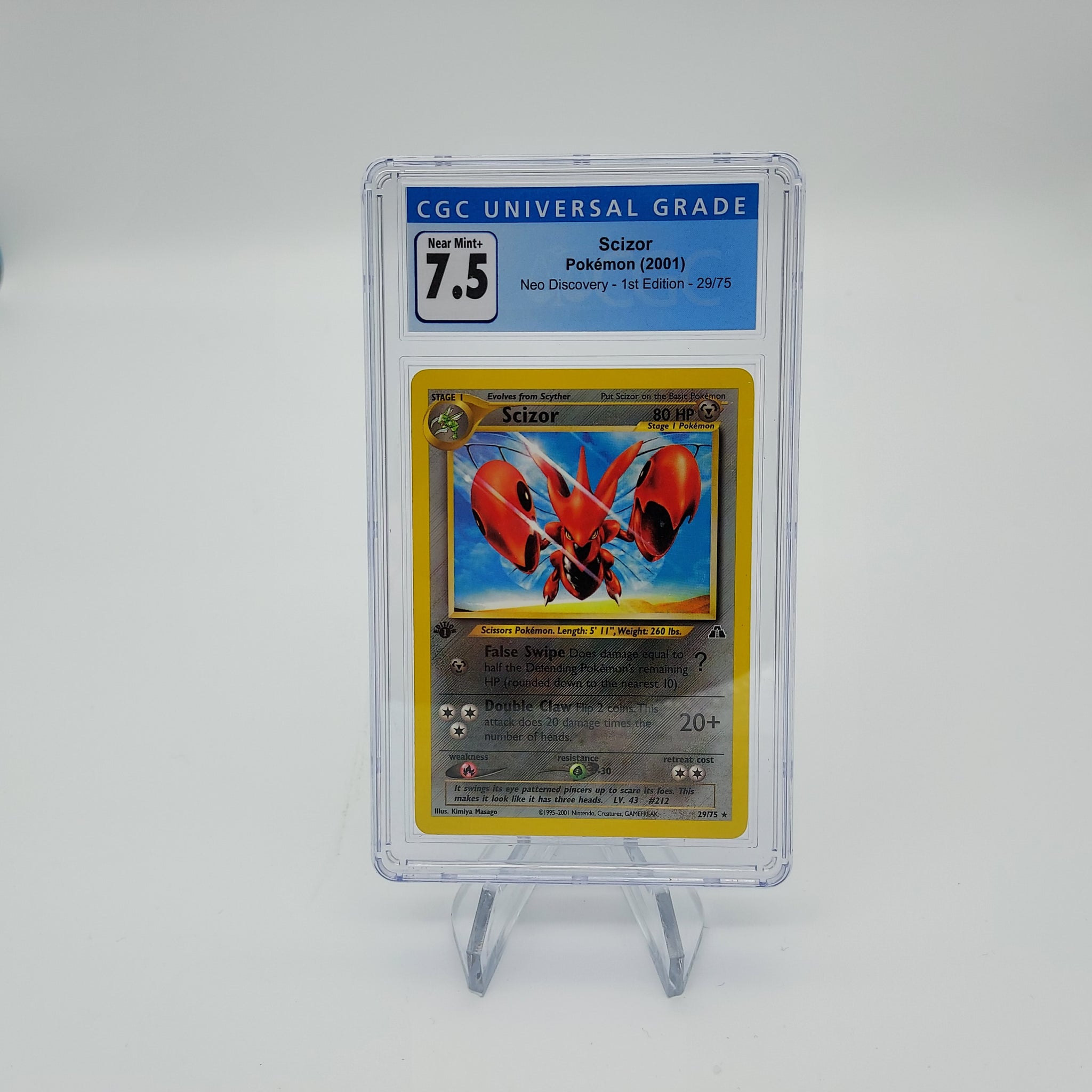 Pokemon Scizor - Neo Discovery  - 1st Edition 29/75 Graded CGC Near Mint+ 7.5