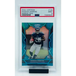 2022 Panini Certified Football Hassan Haskins Mirror Teal RC PSA 9