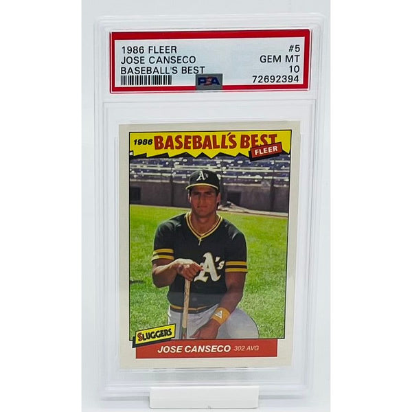 1986 Fleer Sluggers Baseball Jose Canseco Baseball's Best PSA 10