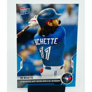 Bo Bichette - SS Hits 20 + HR 2021 MLB TOPPS NOW Card 619 - Blue Parallel 40/49