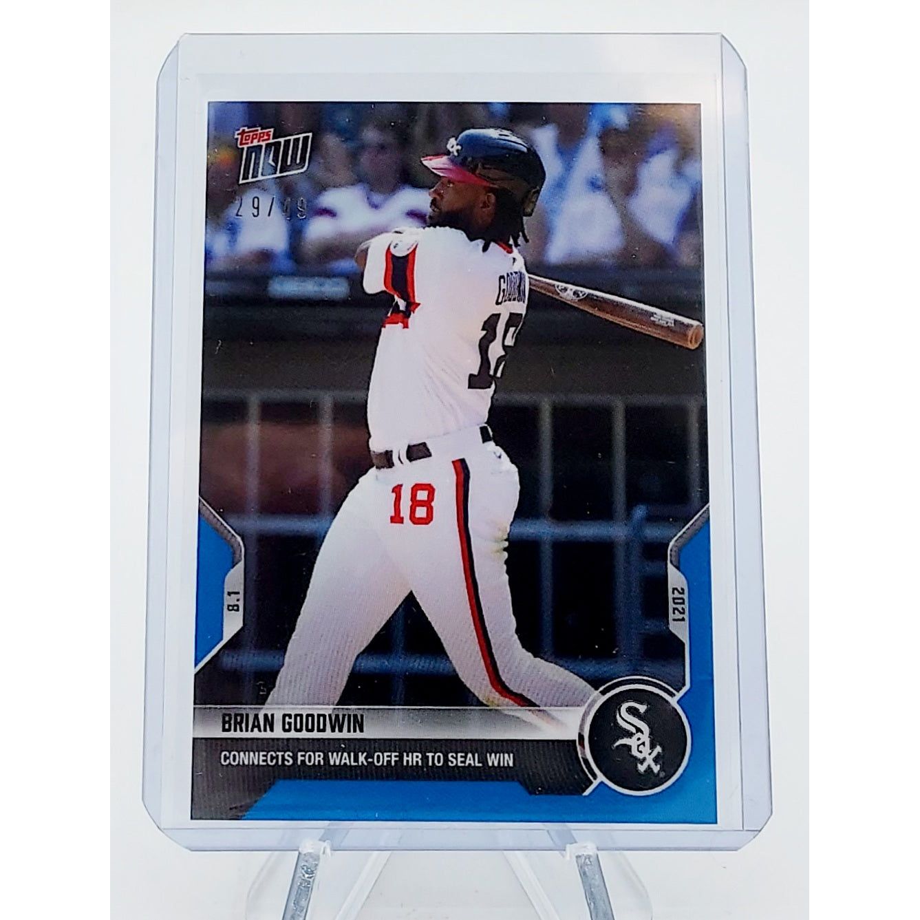 Brian Goodwin Walk-Off HR - 2021 MLB TOPPS NOW Card 600 - Blue Parallel - #29/49