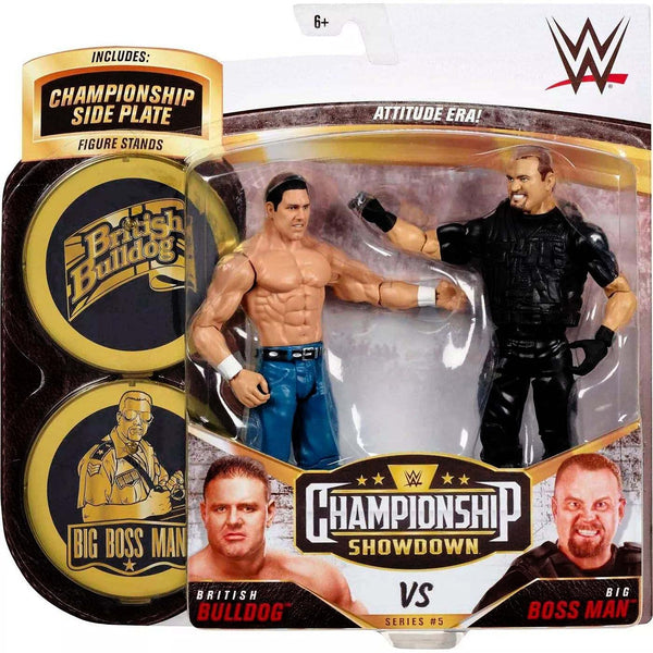 WWE British Bulldog vs Big Boss Man Championship Showdown 2 Pack 6 in Action Figures High Flyers Battle Pack for Ages 6 Years Old and Up