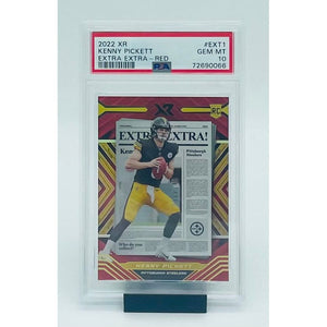2022 Panini XR Football Kenny Pickett Extra Extra- Red- RC PSA 10