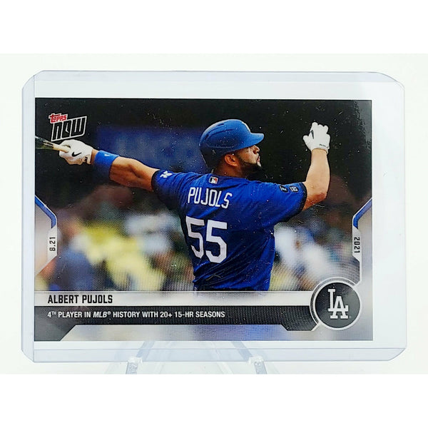 Albert Pujols - 4th Player with 20+ 15 HR Seasons 2021 MLB TOPPS NOW Card 689