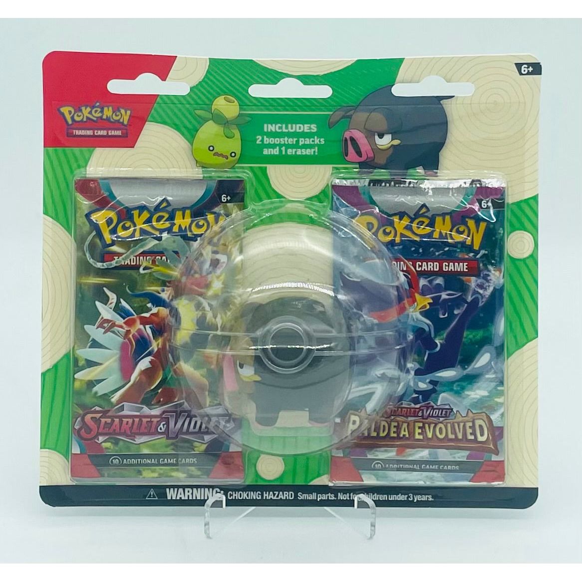 Pokemon TCG: Back to School 2023 Lechonk Eraser Blister, 2 Packs, Sealed