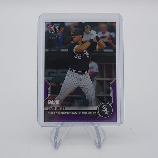 Gavin Sheets 2 for 4, 2RBI - 2021 MLB TOPPS NOW Card 430 - Purple Parallel #7/25