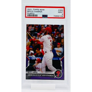 2021 Topps Now Baseball Bryce Harper Purple PSA 9