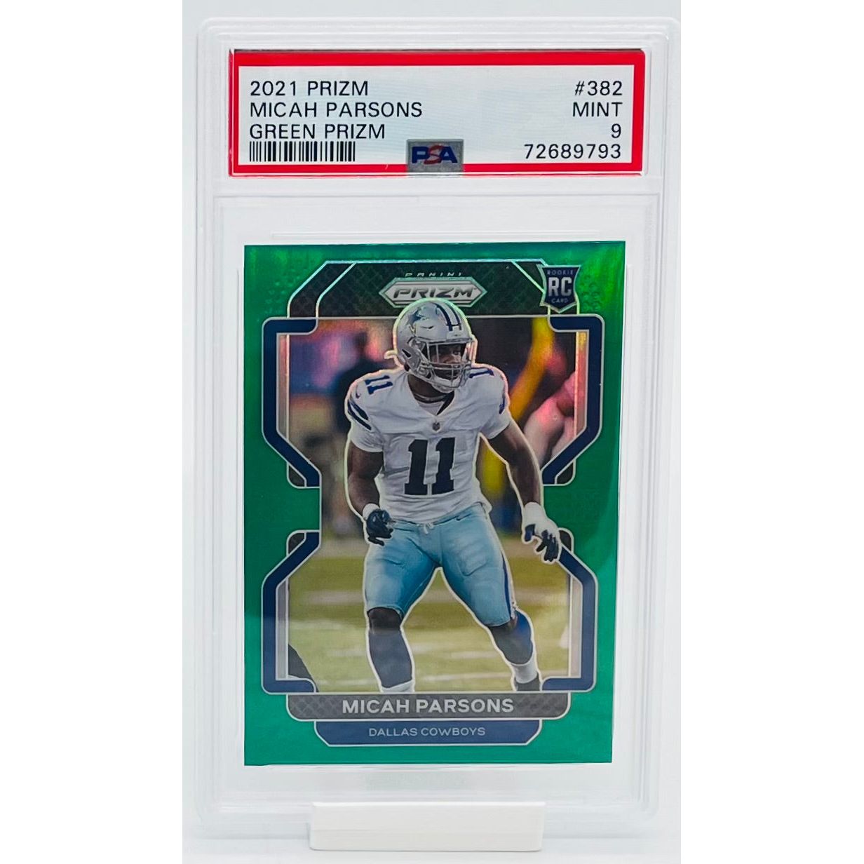 2021 Panini Prizm Football Micah Parsons Green Prizm PSA 9 – Fandom Trade