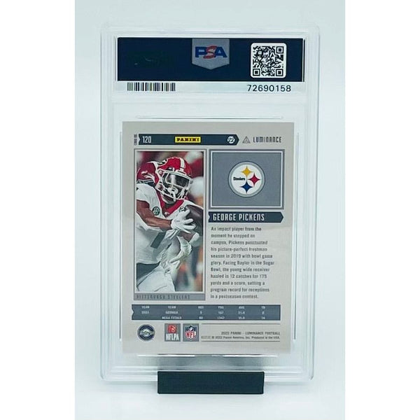 2022 Panini Luminance Football George Pickens Gold- RC PSA 9