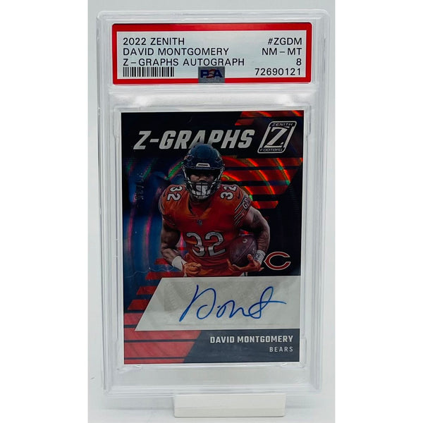 2022 Panini Zenith Football David Montgomery Z-Graphs Autograph PSA 8
