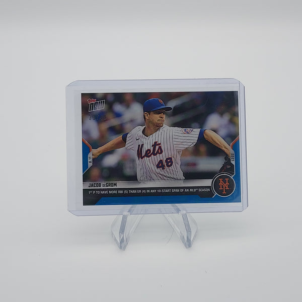 Jacob deGrom- 2021 MLB TOPPS NOW Card 340- More RBI than ER Blue Parallel #20/49