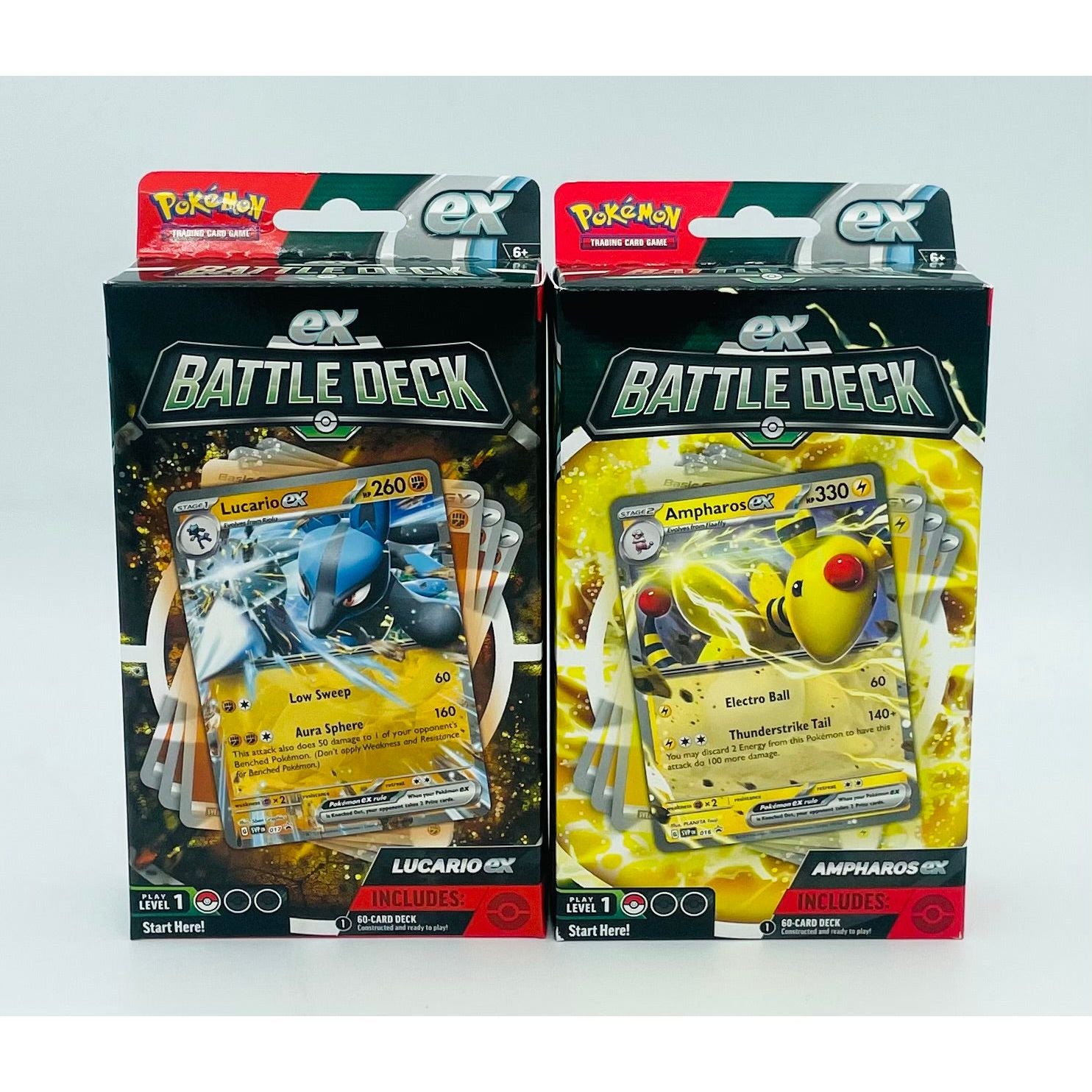 Pokemon TCG: Ampharos EX & Lucario EX Battle Deck Pair, Factory Sealed