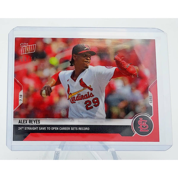 Alex Reyes 24 Straight Saves - 2021 MLB TOPPS NOW Card 523 Red Parallel #10/10